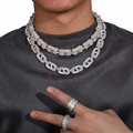 14MM Moissanite VVS1 925 Silver Infinity Link Necklace
