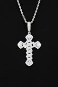 Moissanite VVS1 925 Silver Baguette Cuban Cross Pendant
