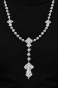CZ Iced Baguette Cross Rosary Chain