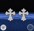 Kreuzohrringe aus 925er Silber mit Moissanit VVS1 (besteht Diamanttest)