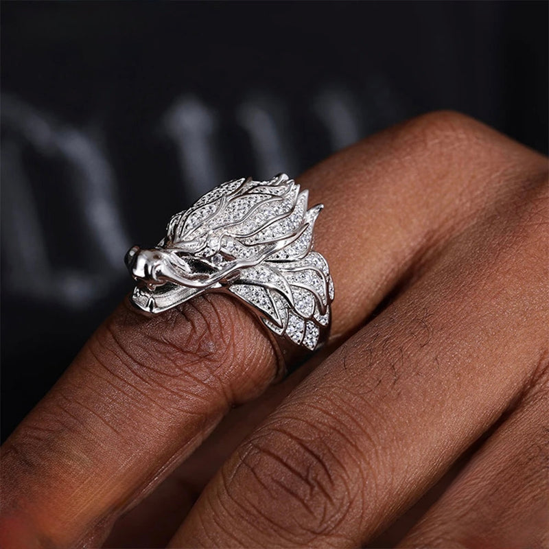 Moissanite VVS1 925 Silver Dragon Ring