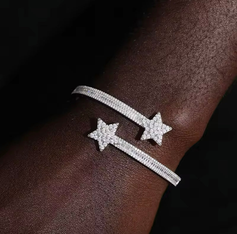Bransoletka z Moissanite VVS1 w kształcie gwiazdy ze srebra próby 925 (przeszła test diamentów)