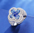 Bague trèfle en argent 925 et moissanite VVS1 (test de diamant réussi) 
