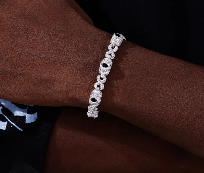 Moissanite VVS1 925 Silver Infinity Mariner Link Bracelet