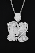 Moissanite VVS1 925 Silver M Initial Floral Spider Pendant