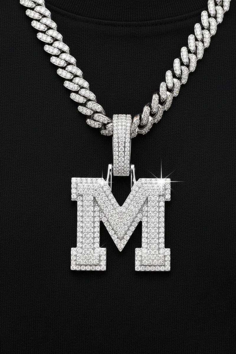 Moissanite VVS1 925 Silver Custom Initial Pendant