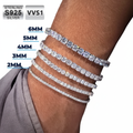 Moissanite VVS1 925 sølv tennisarmbånd (består diamanttesten)