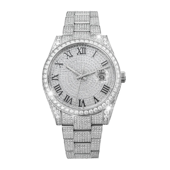 Moissanite VVS1 44MM Stainless Steel Fully Bust Down Watch – 19.6CT