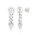 Moissanite VVS1 925 Silver Iced Cuban Link Spike Drop Stud Earrings
