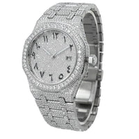 Moissanite VVS1 42MM Stainless Steel Iced Out Watch - 21.5ct