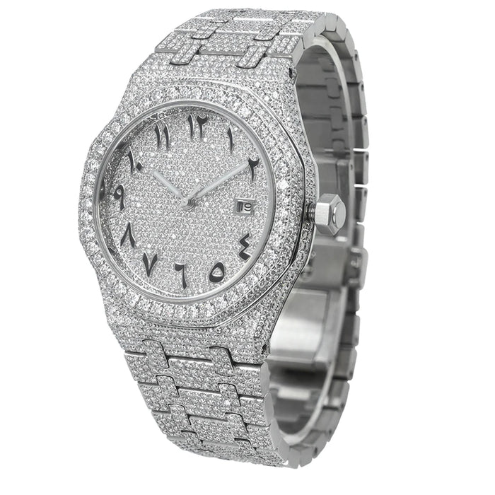 Moissanite VVS1 42MM Stainless Steel Iced Out Watch - 21.5ct