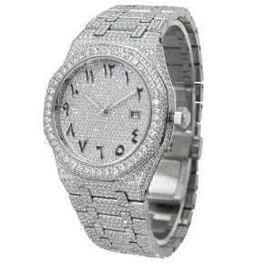 Moissanite VVS1 42MM Stainless Steel Iced Out Watch - 21.5ct
