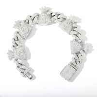 CZ Money Bag Cuban Bracelet