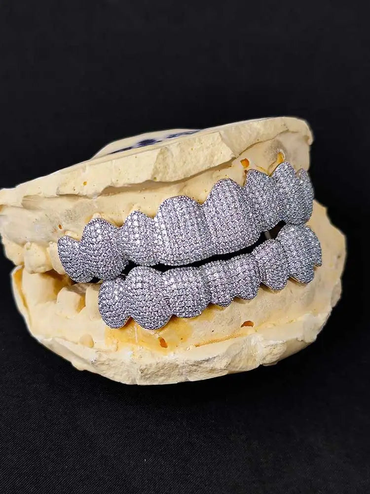 Moissanite VVS1 925 Silver Fully Iced Grillz