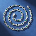 7MM Moissanit VVS1 925 Sølv Luxe Verde Tennishalskæde Smaragd Glitter (Består Diamant Tester)