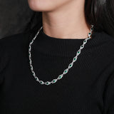 Muince Leadóige Airgid Luxe Verde 7MM Moissanite VVS1 925 le Spréach Smaragd (Pasann sé sa Tástálaí Diamaint)