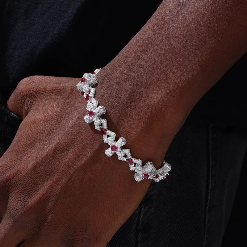 Moissanite VVS1 925 Silver Celestia Cross Link Bracelet