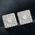 Moissanit VVS1 925 Silver Fyrkantiga Örhängen (Klarar Diamanttest)