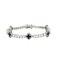 4MM CZ Black Clover Cross Tennis Bracelet