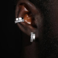 Moissanite VVS1 925 Silver Single Row Ear Cuff Clip – No Pierced Earrings
