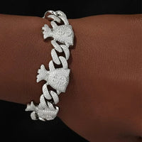 CZ Money Bag Cuban Bracelet
