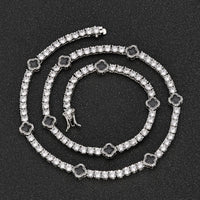 4MM CZ Luxe Clover Tennis Necklace