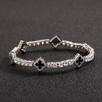 4MM CZ Black Clover Cross Tennis Bracelet